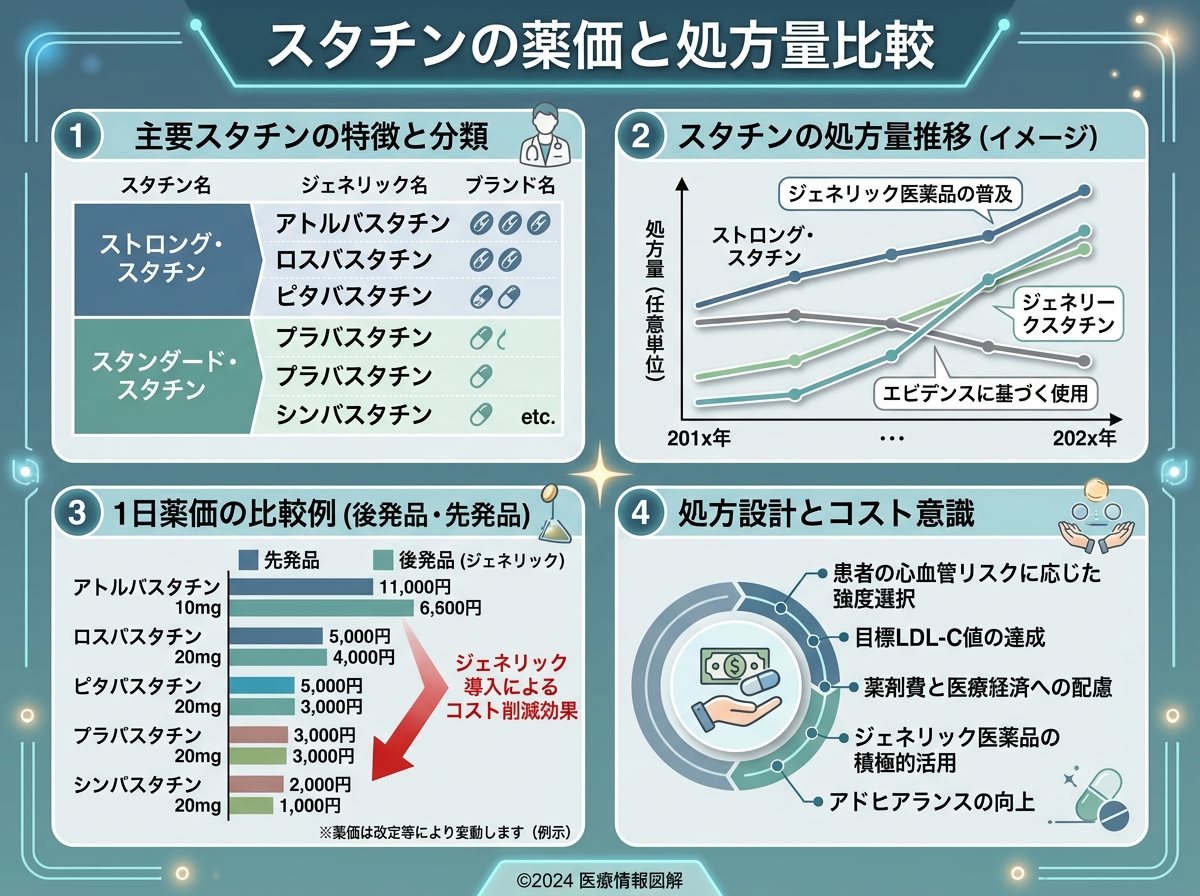 スタチンの薬価と処方量比較