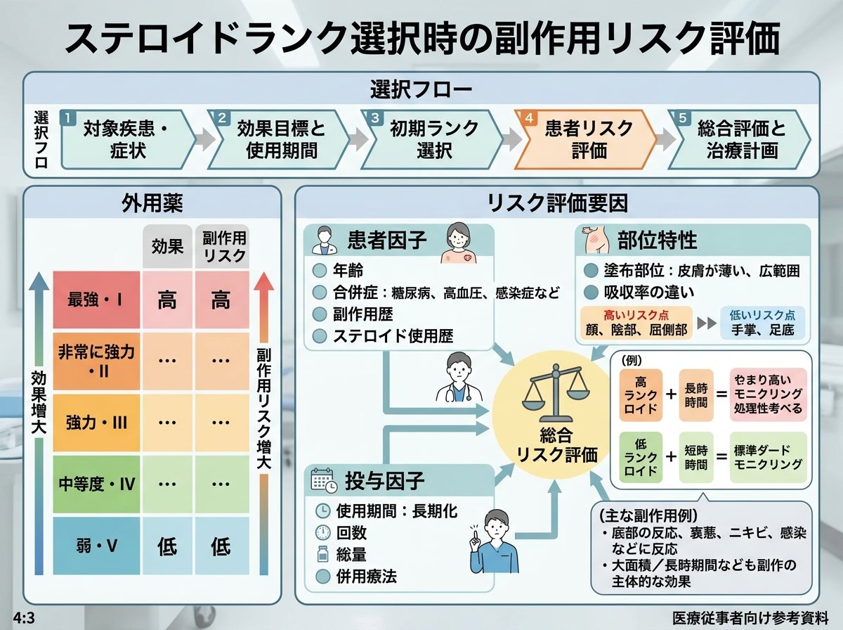 ステロイドランク選択時の副作用リスク評価