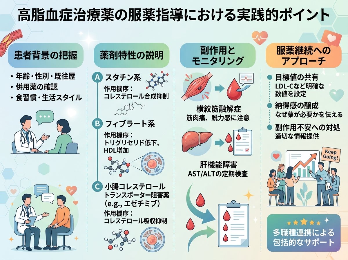 高脂血症治療薬の服薬指導における実践的ポイント