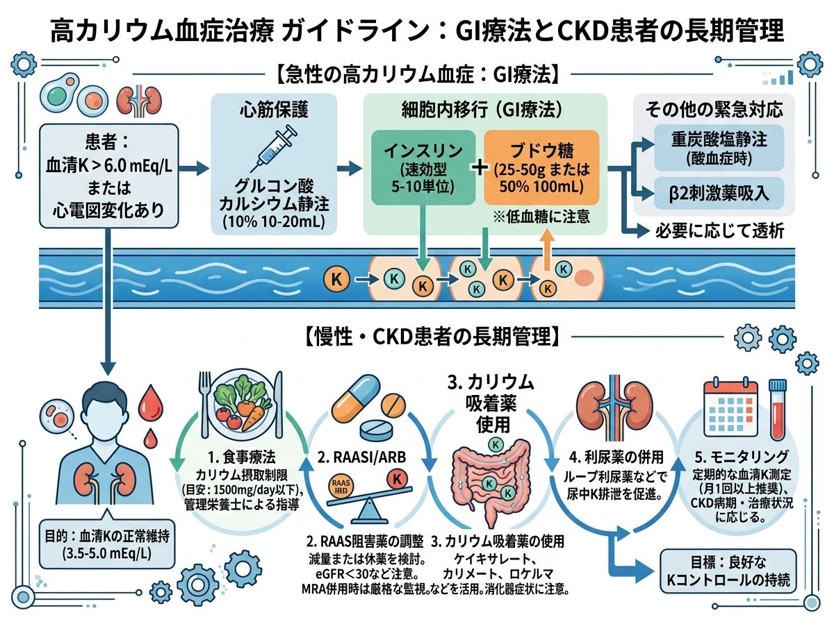 高カリウム血症治療 ガイドラインGIとCKD患者の長期管理
