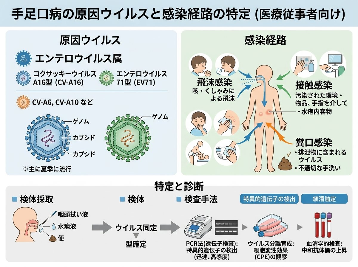 手足口病の原因ウイルスと感染経路の特定