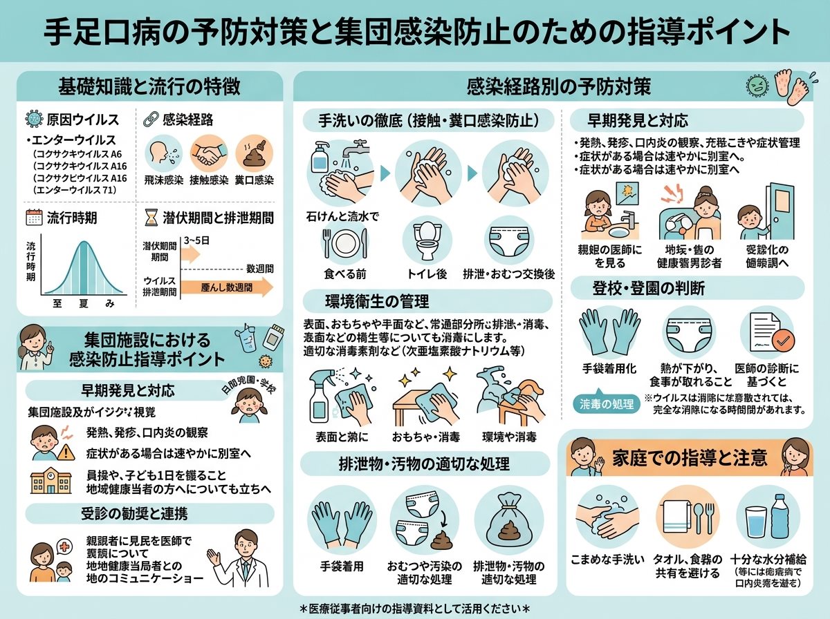 手足口病の予防対策と集団感染防止のための指導ポイント