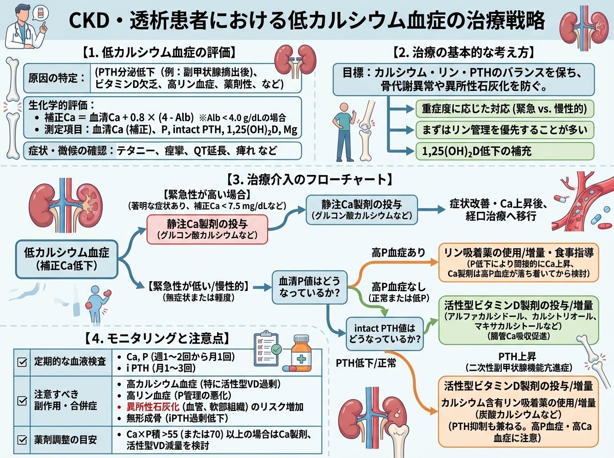 CKD・透析患者における低カルシウム血症の治療戦略
