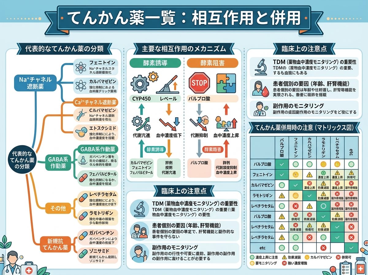 てんかん 薬一覧：相互作用と併用