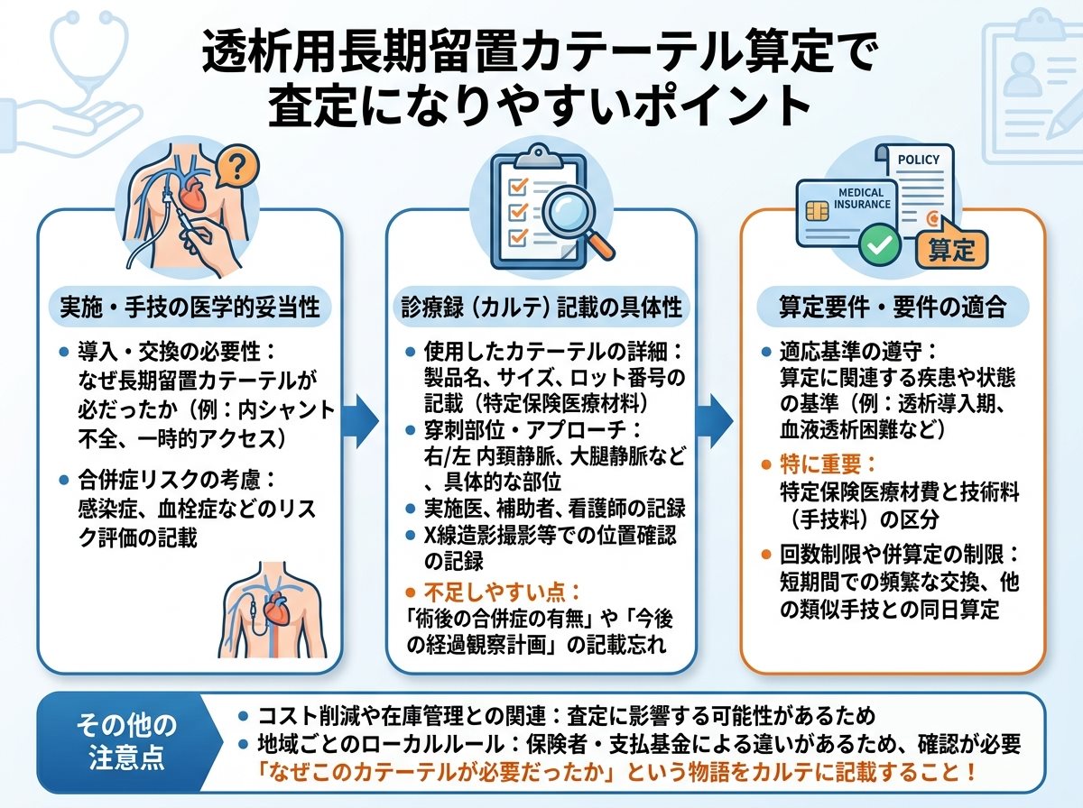 透析用長期留置カテーテル算定で査定になりやすいポイント