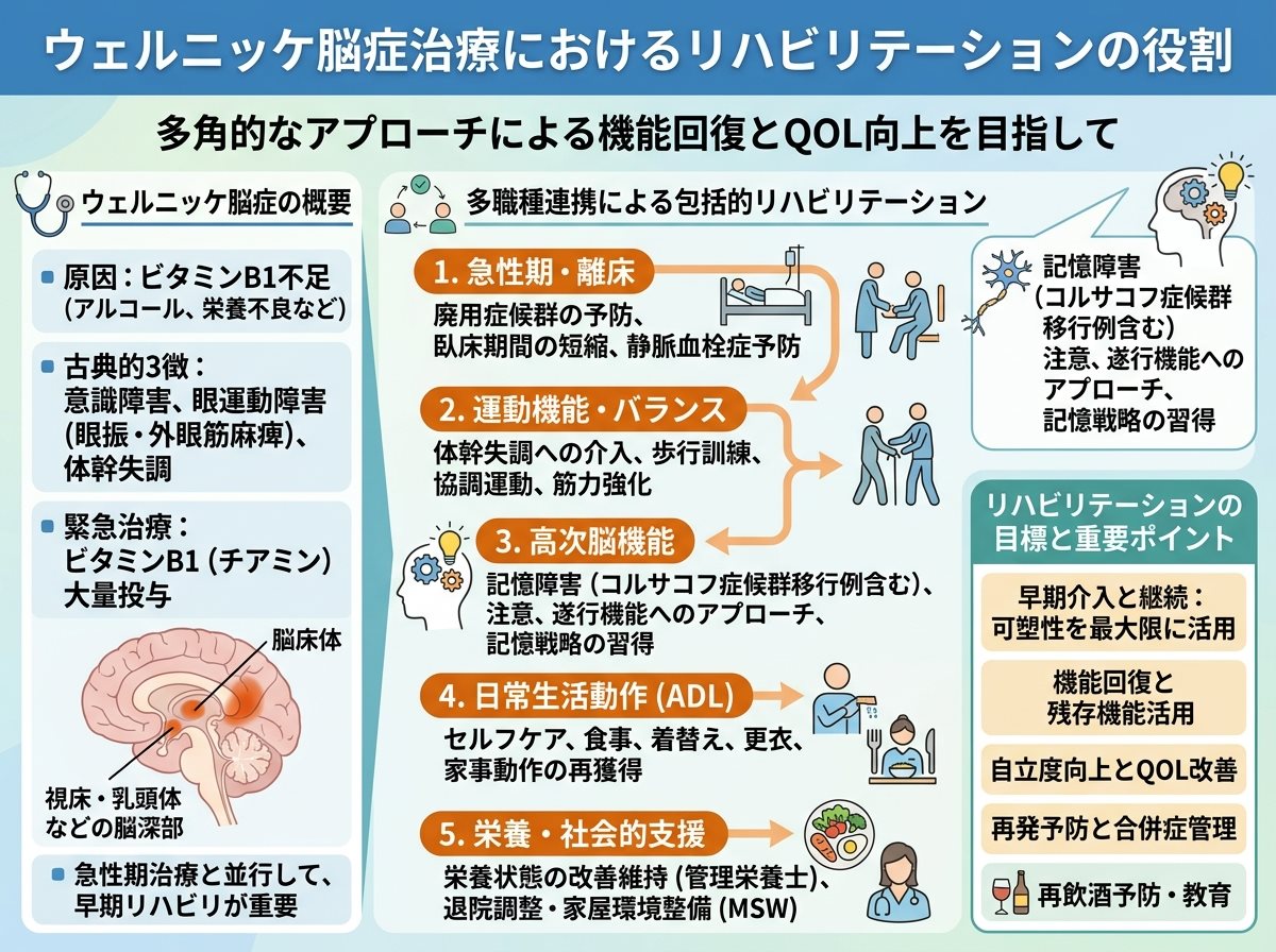 ウェルニッケ脳症治療におけるリハビリテーションの役割