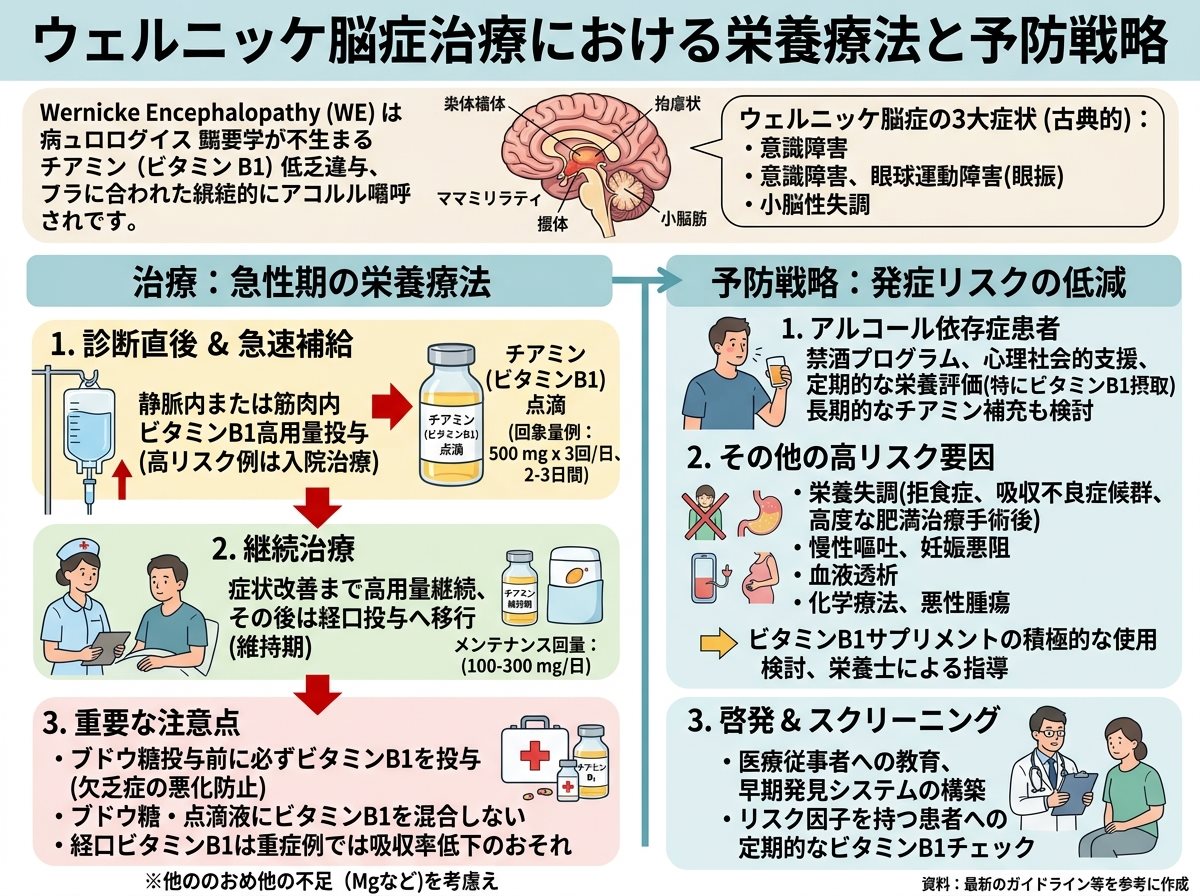 ウェルニッケ脳症治療における栄養療法と予防戦略