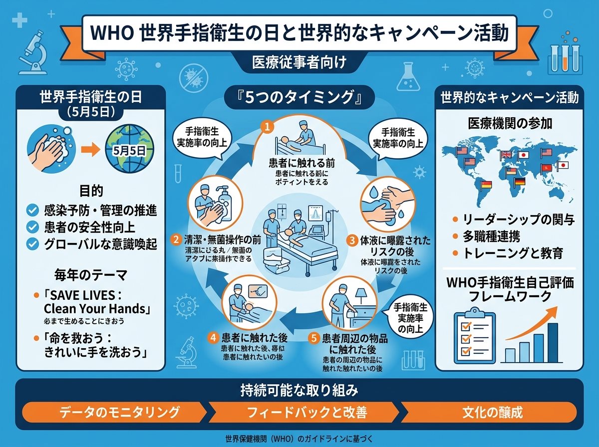 WHO 手指衛生の日と世界的なキャンペーン活動
