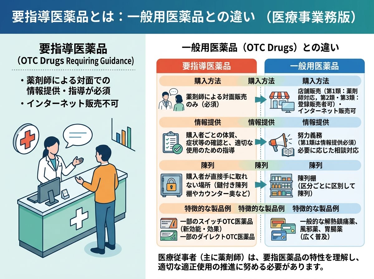 要指導医薬品とは 例：一般用医薬品との違い
