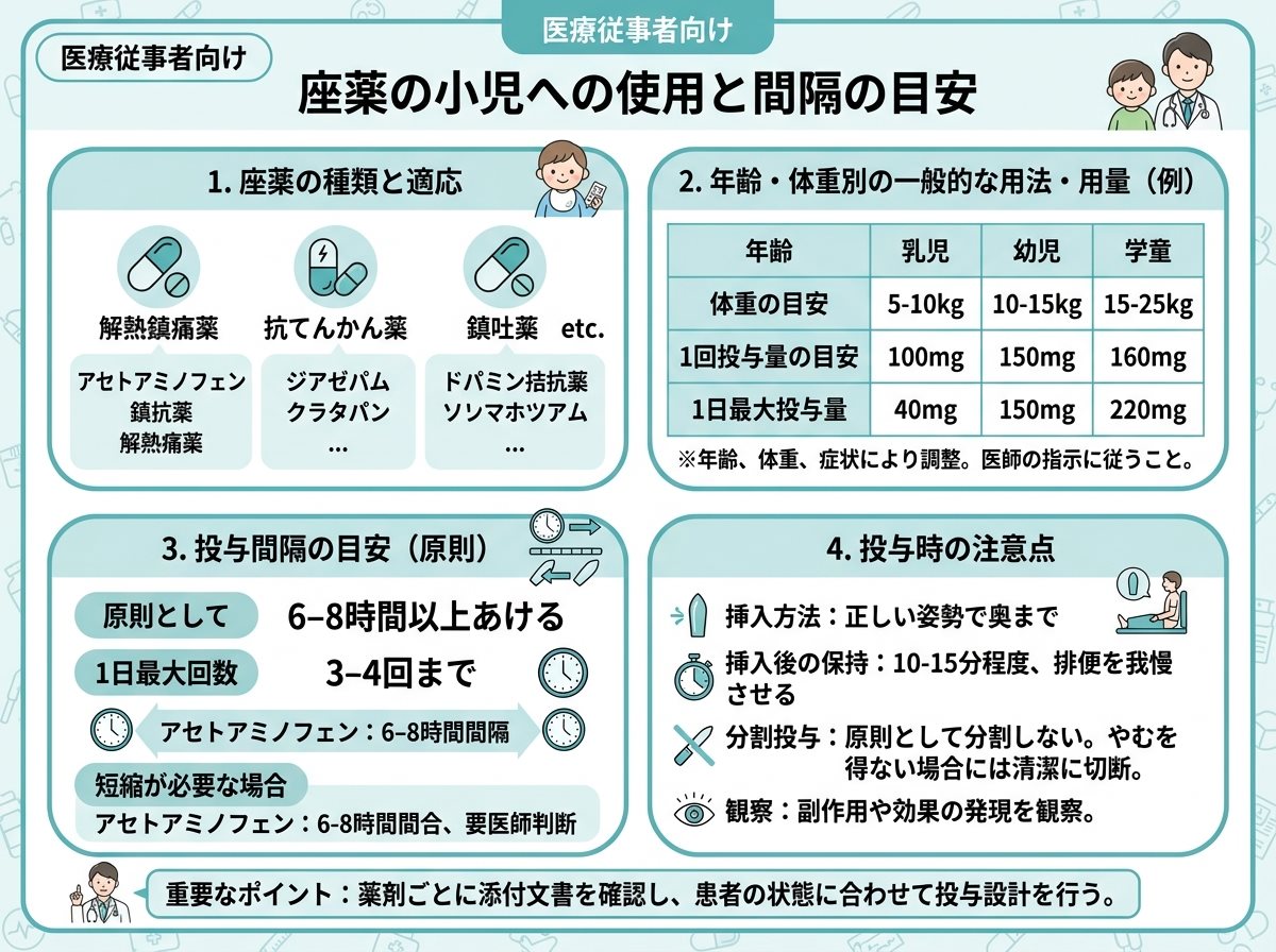 座薬の小児への使用と間隔の目安