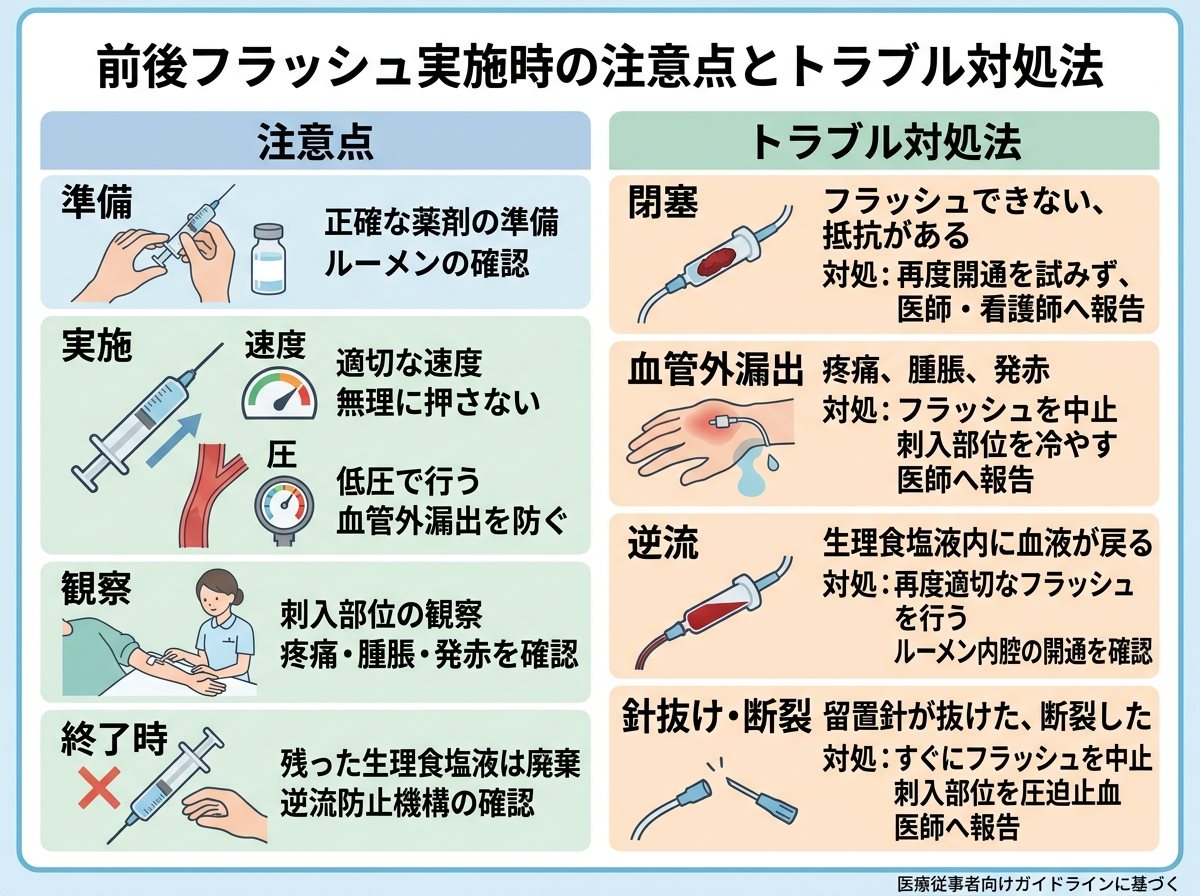 前後フラッシュ実施時の注意点とトラブル対処法