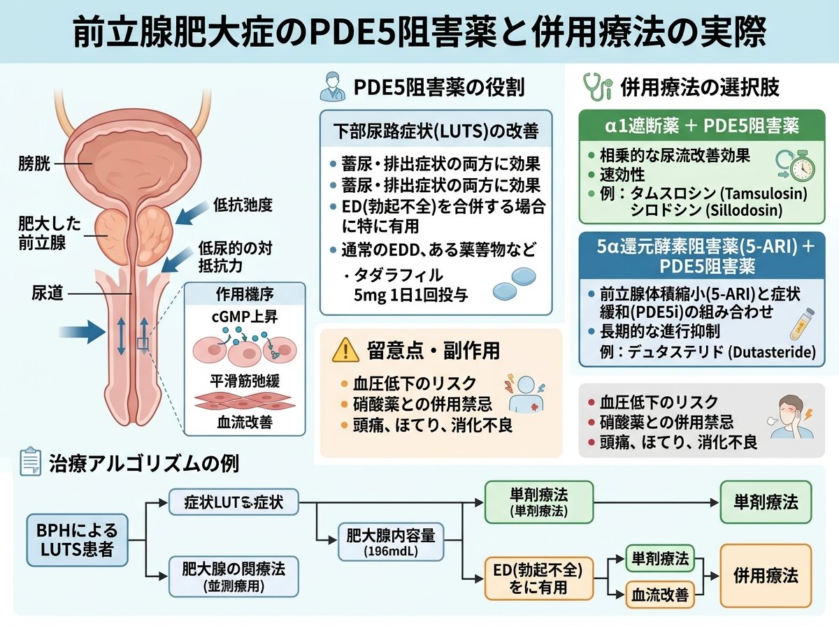 前立腺肥大症のPDE5阻害薬と併用療法の実際
