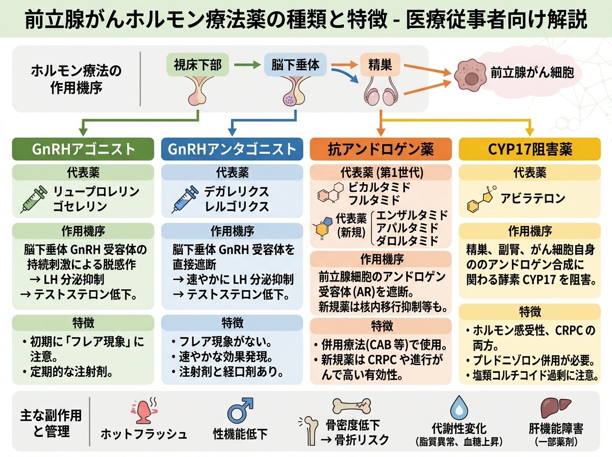 前立腺がんホルモン療法薬の種類と特徴