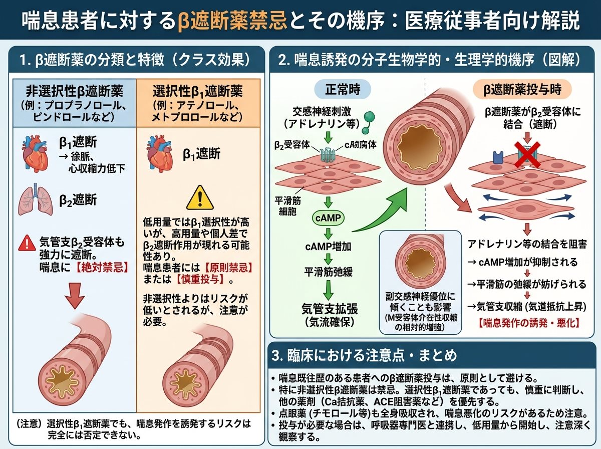 喘息に禁忌のβ遮断薬とその理由