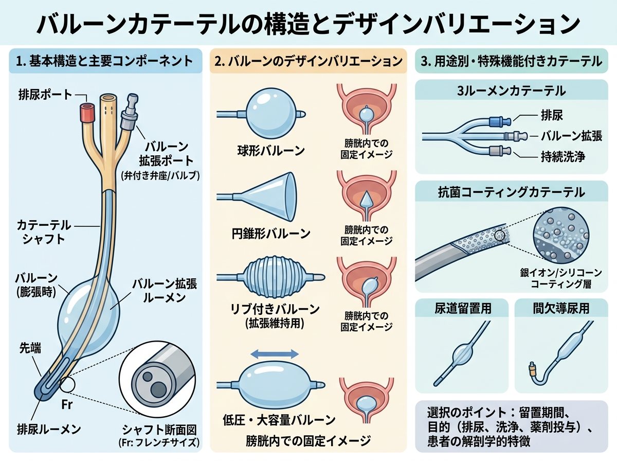 バルーンカテーテルの構造とデザインバリエーション