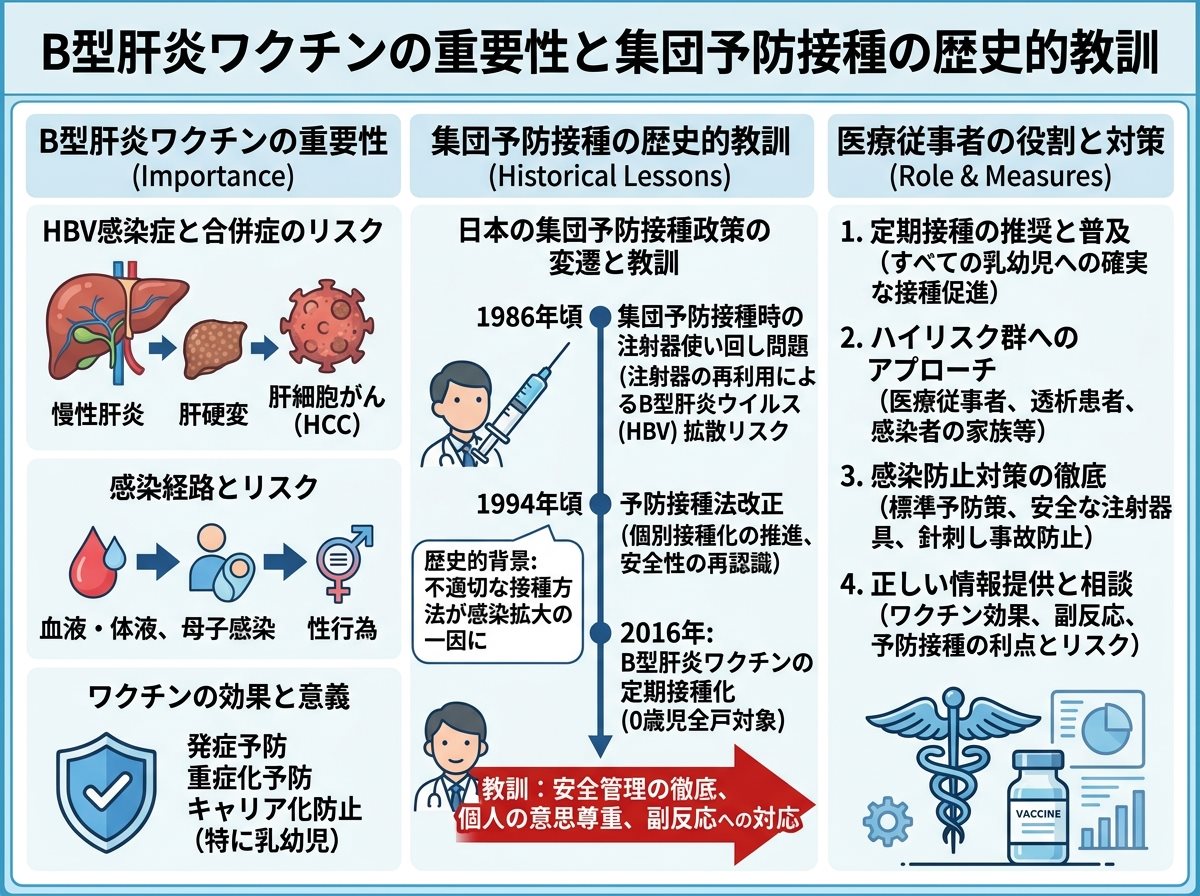 B型肝炎ワクチンの重要性と集団予防接種の歴史的教訓