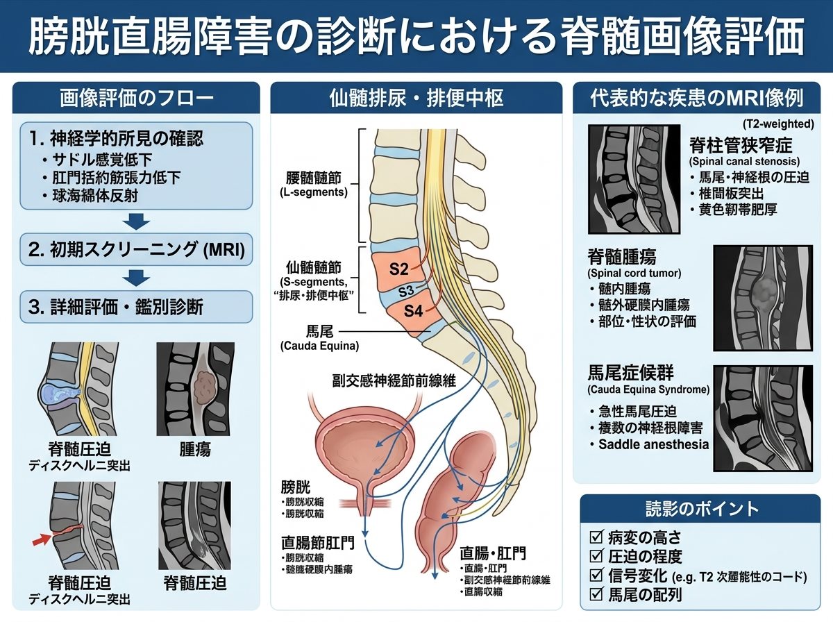 膀胱直腸障害の診断における脊髄画像評価