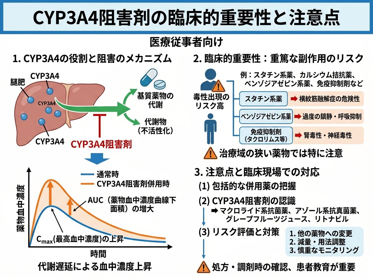 CYP3A4阻害剤の臨床的重要性と注意点