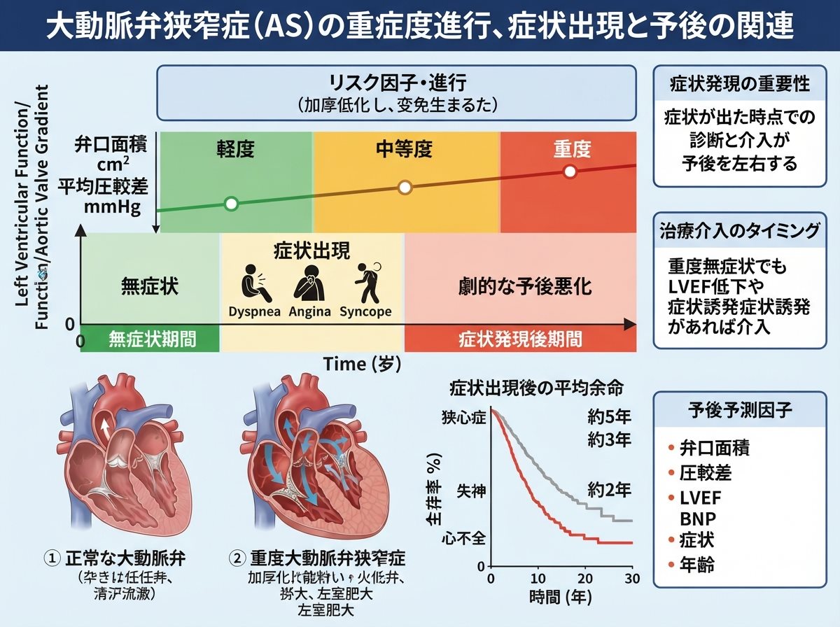 大動脈弁狭窄症の症状進行と予後の関係