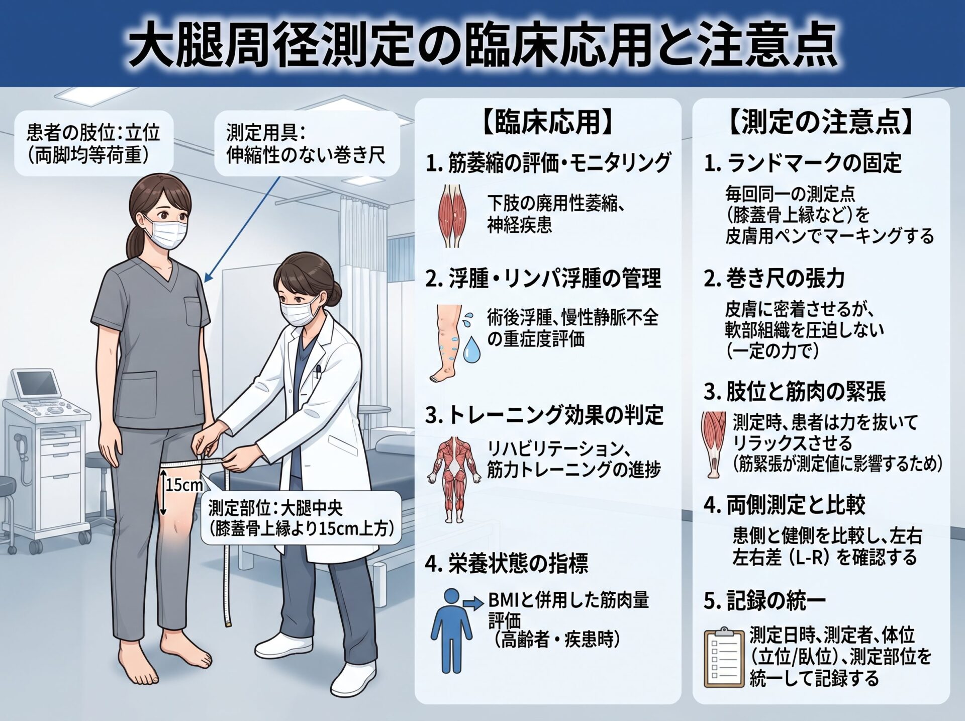 大腿周径測定の臨床応用と注意点