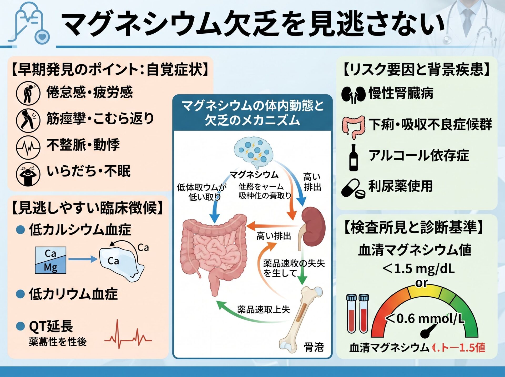 マグネシウム欠乏を見逃さない