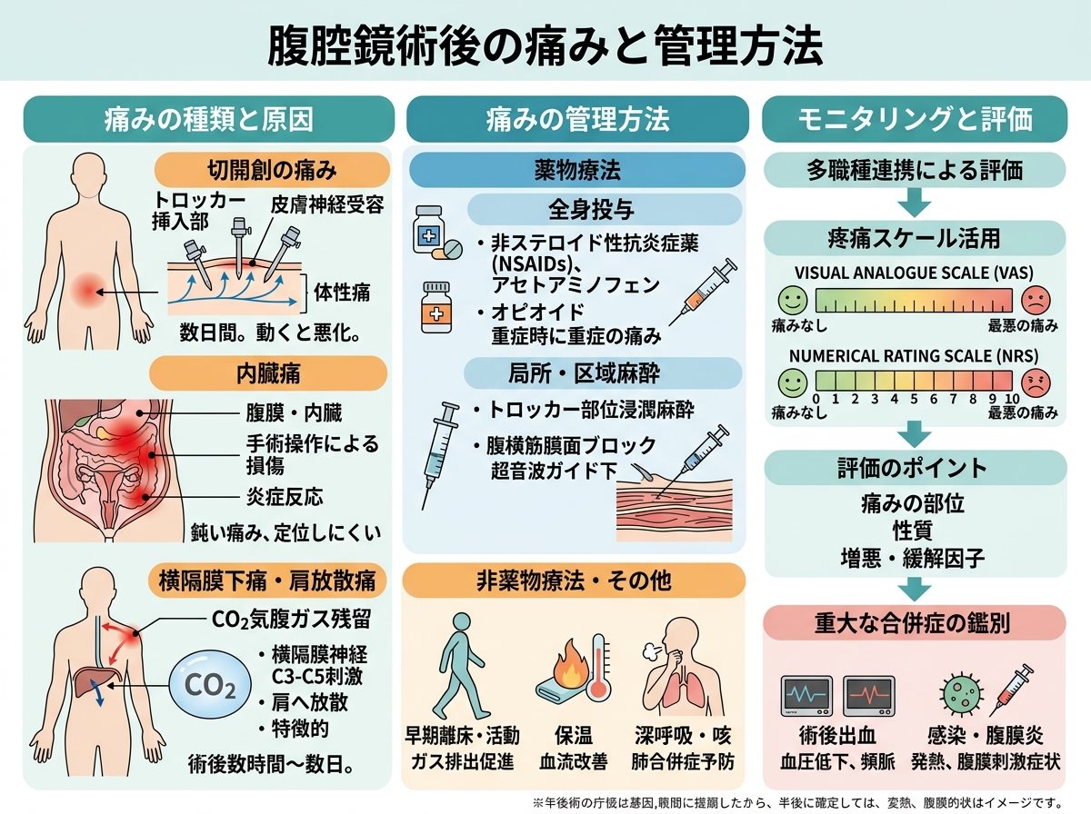 腹腔鏡術後の痛みと管理方法