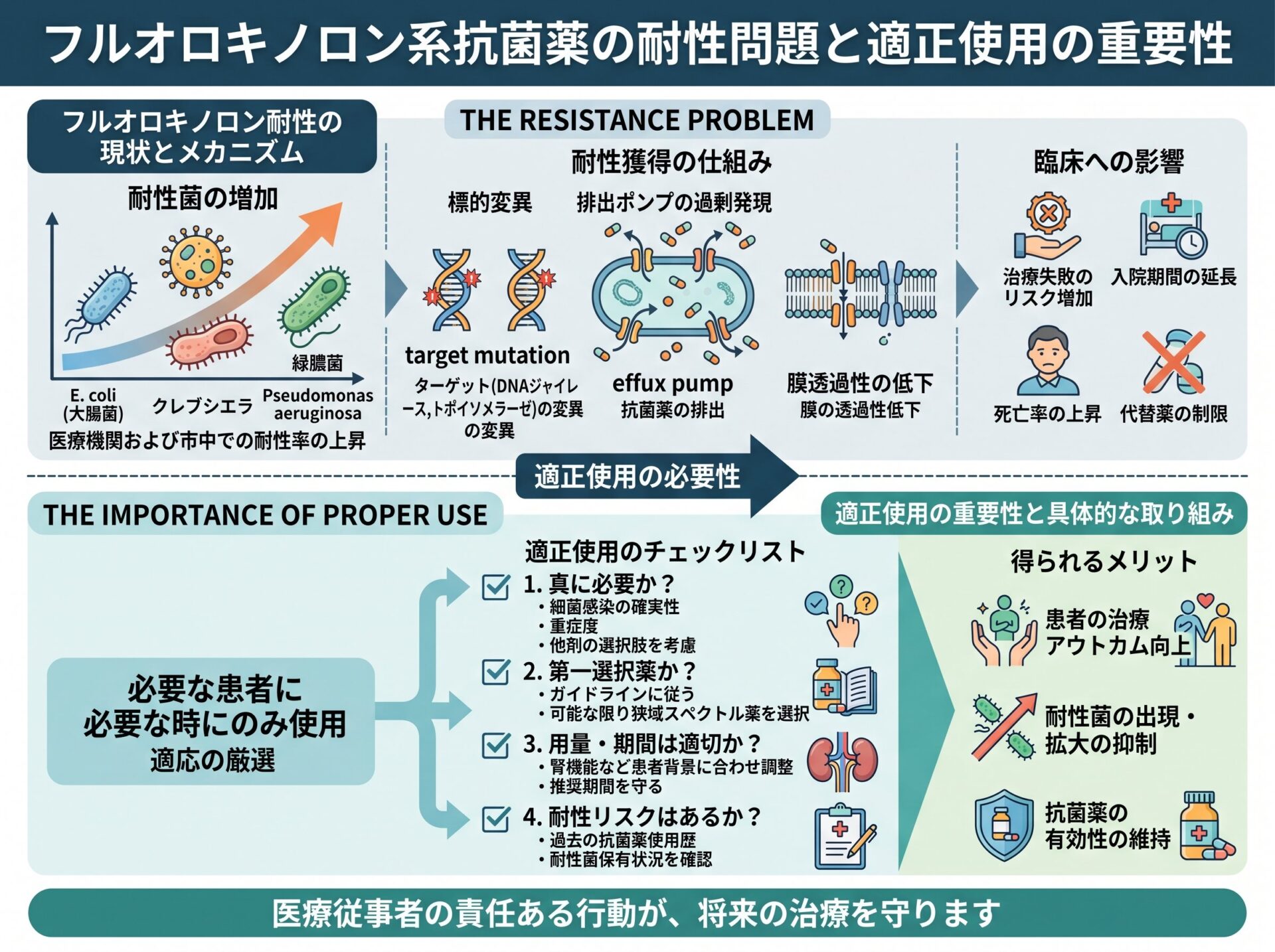 フルオロキノロン系抗菌薬の耐性問題と適正使用の重要性