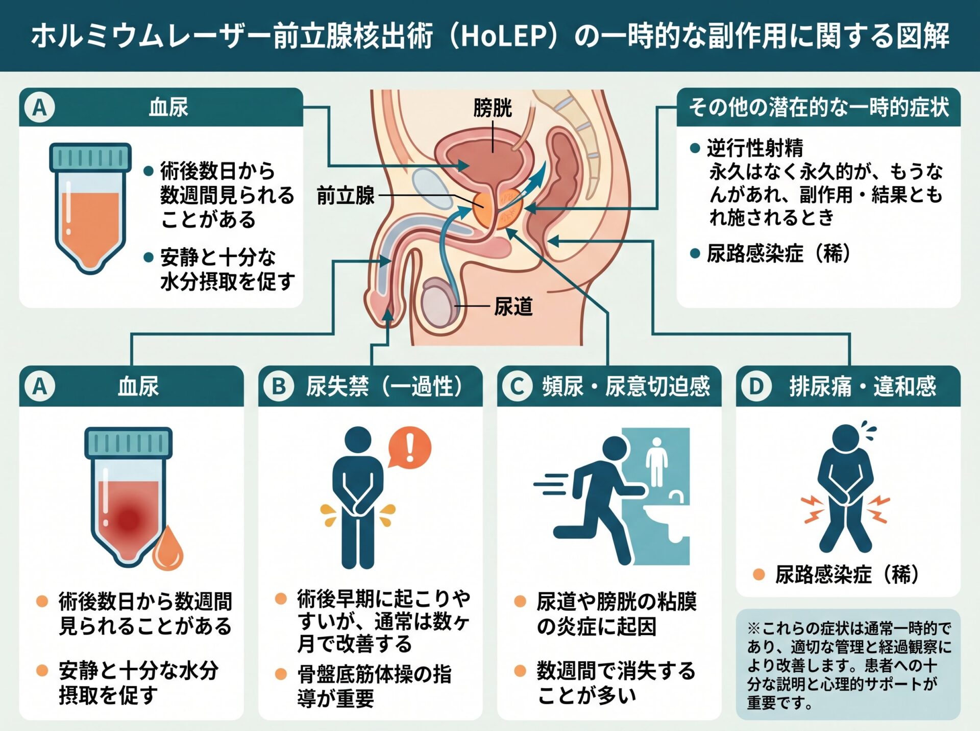 ホルミウムレーザー前立腺核出術の一時的な副作用