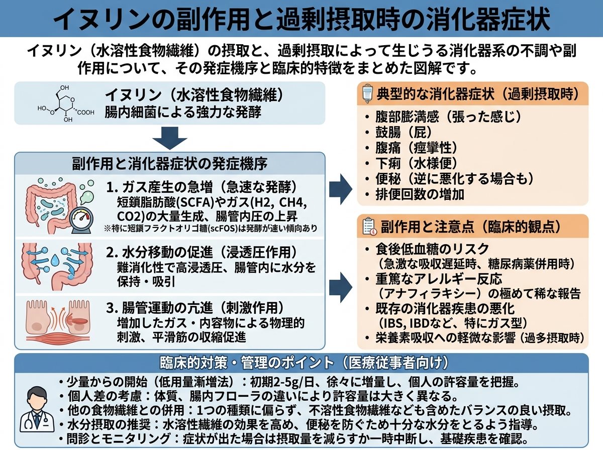 イヌリンの副作用と過剰摂取時の消化器症状