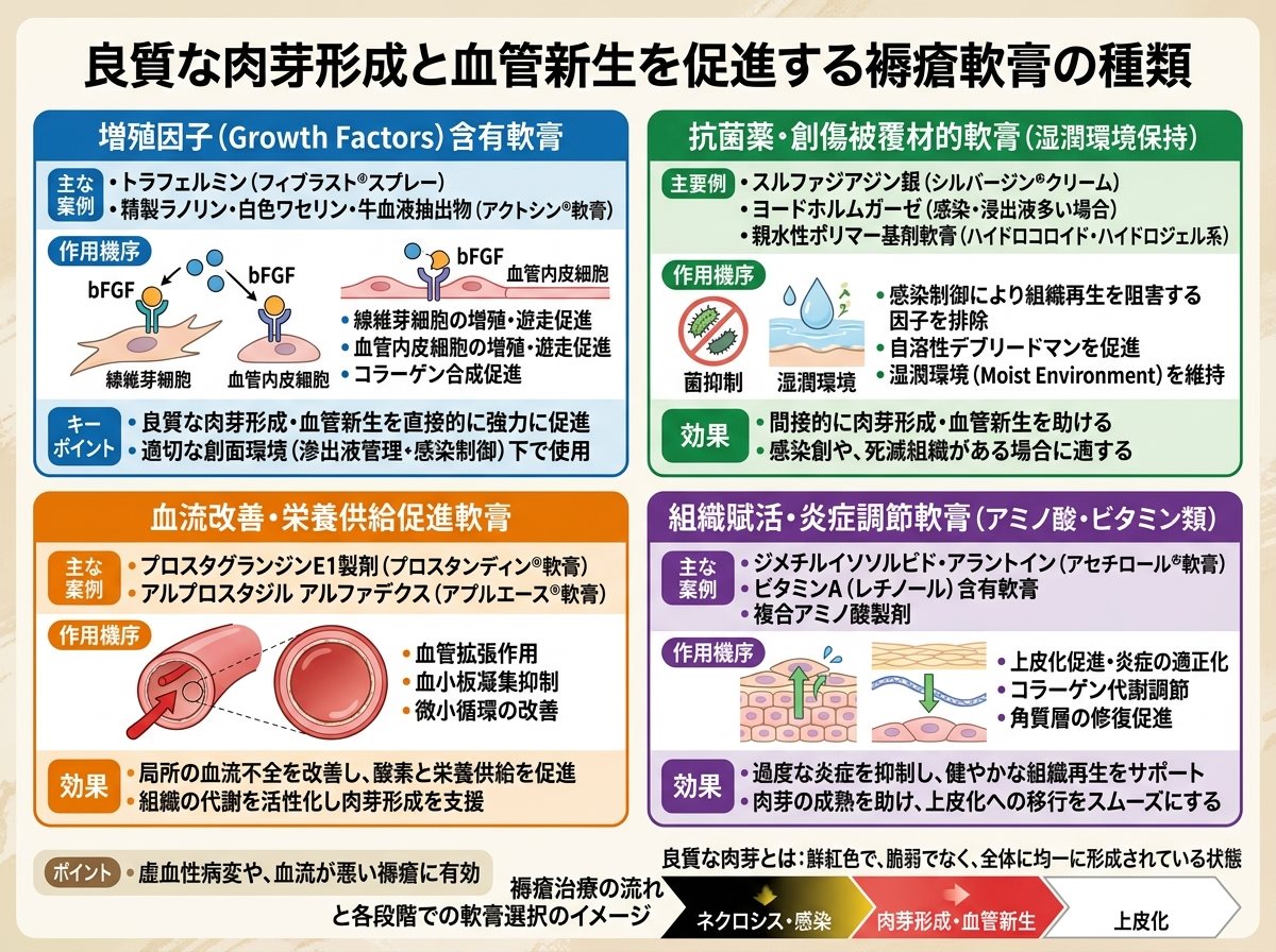 良質な肉芽形成と血管新生を促進する褥瘡軟膏の種類