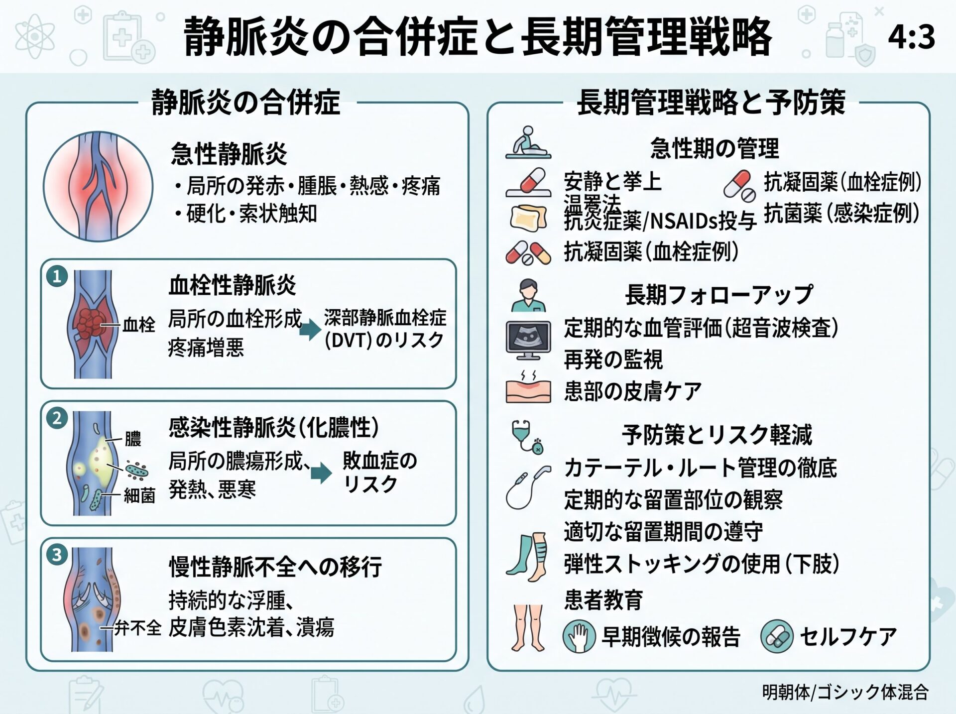 静脈炎の合併症と長期管理戦略