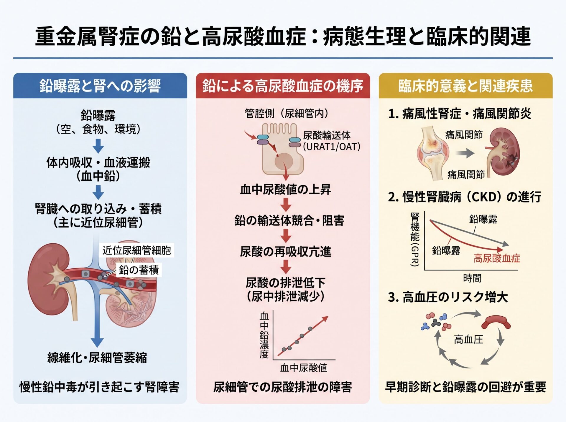 重金属腎症の鉛と高尿酸血症
