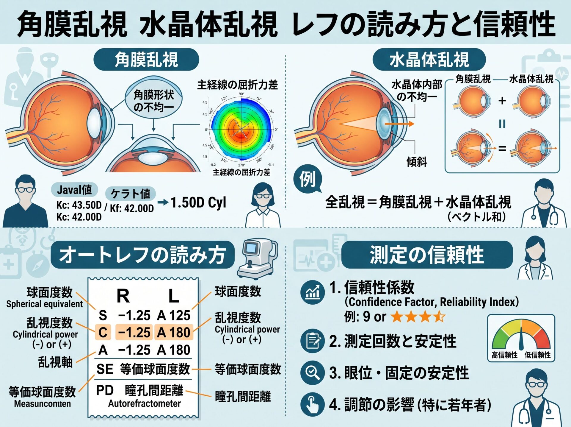 角膜乱視 水晶体乱視 レフの読み方と信頼性