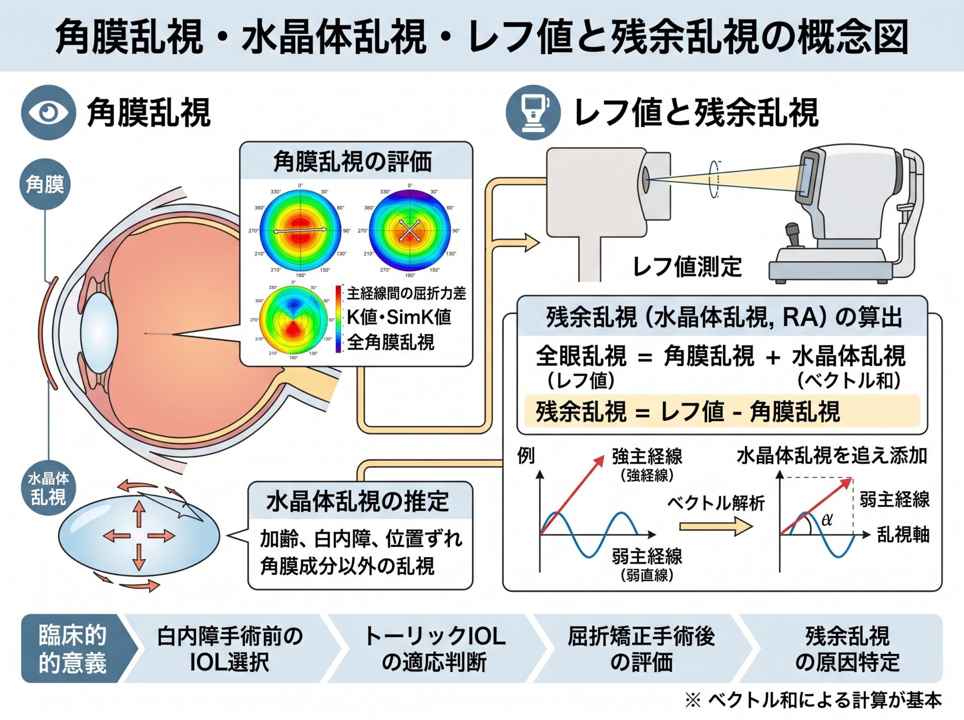 角膜乱視 水晶体乱視 レフと残余乱視