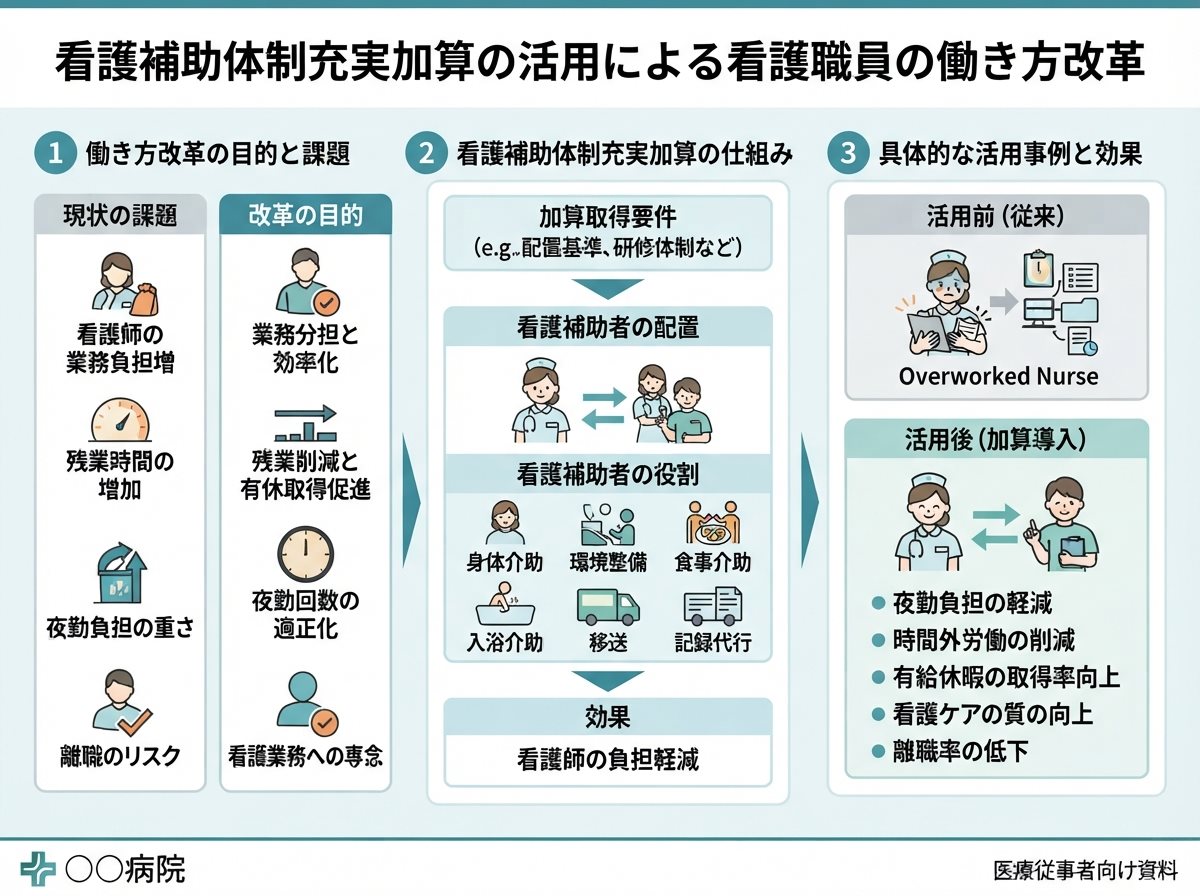 看護補助体制充実加算の活用による看護職員の働き方改革