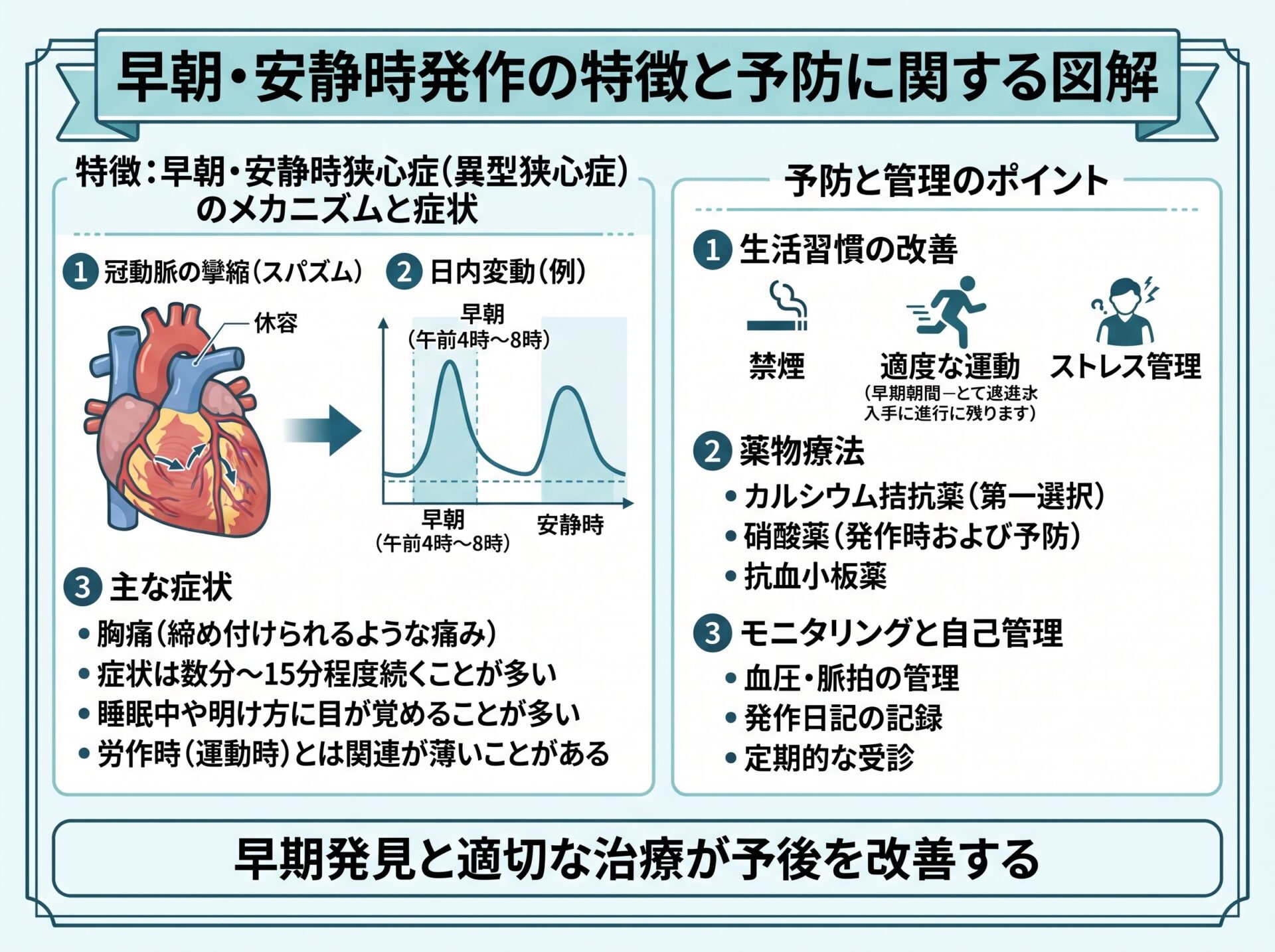 [早朝]や安静時に起こる発作の特徴と予防