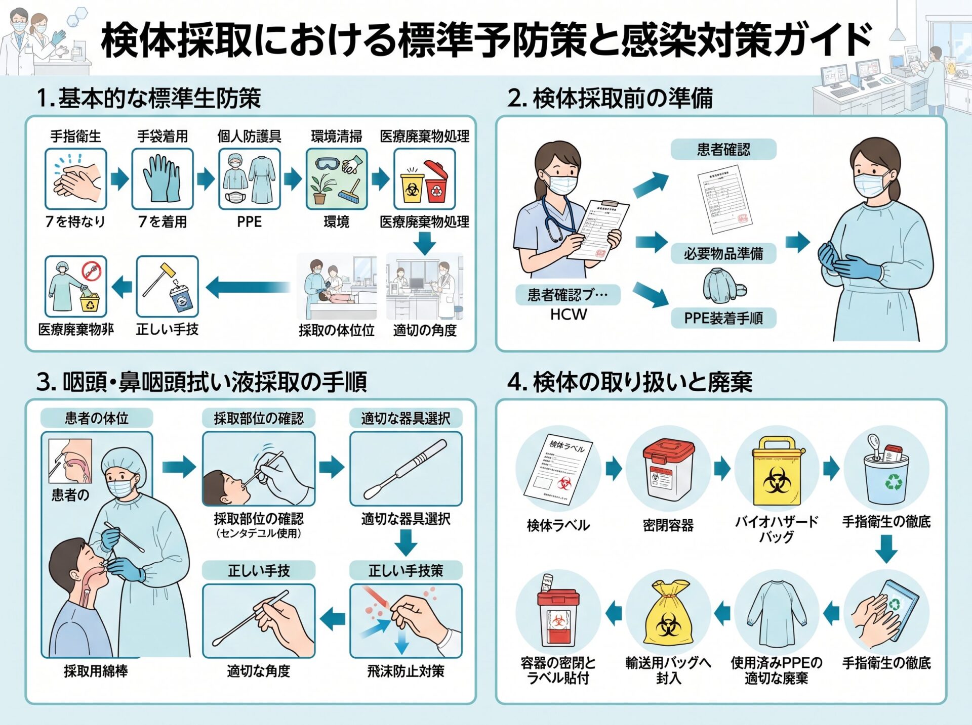 検体採取における感染対策と標準予防策