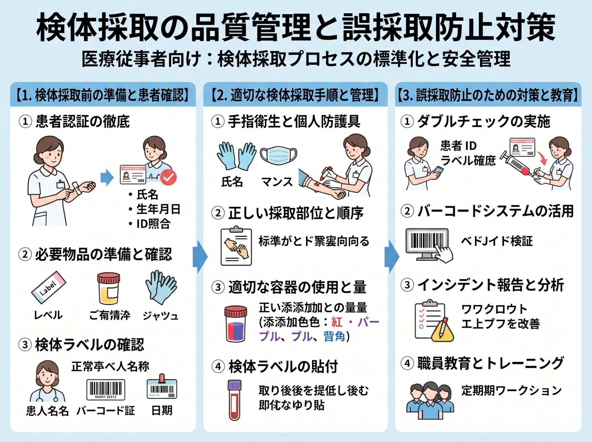 検体採取の品質管理と誤採取防止対策