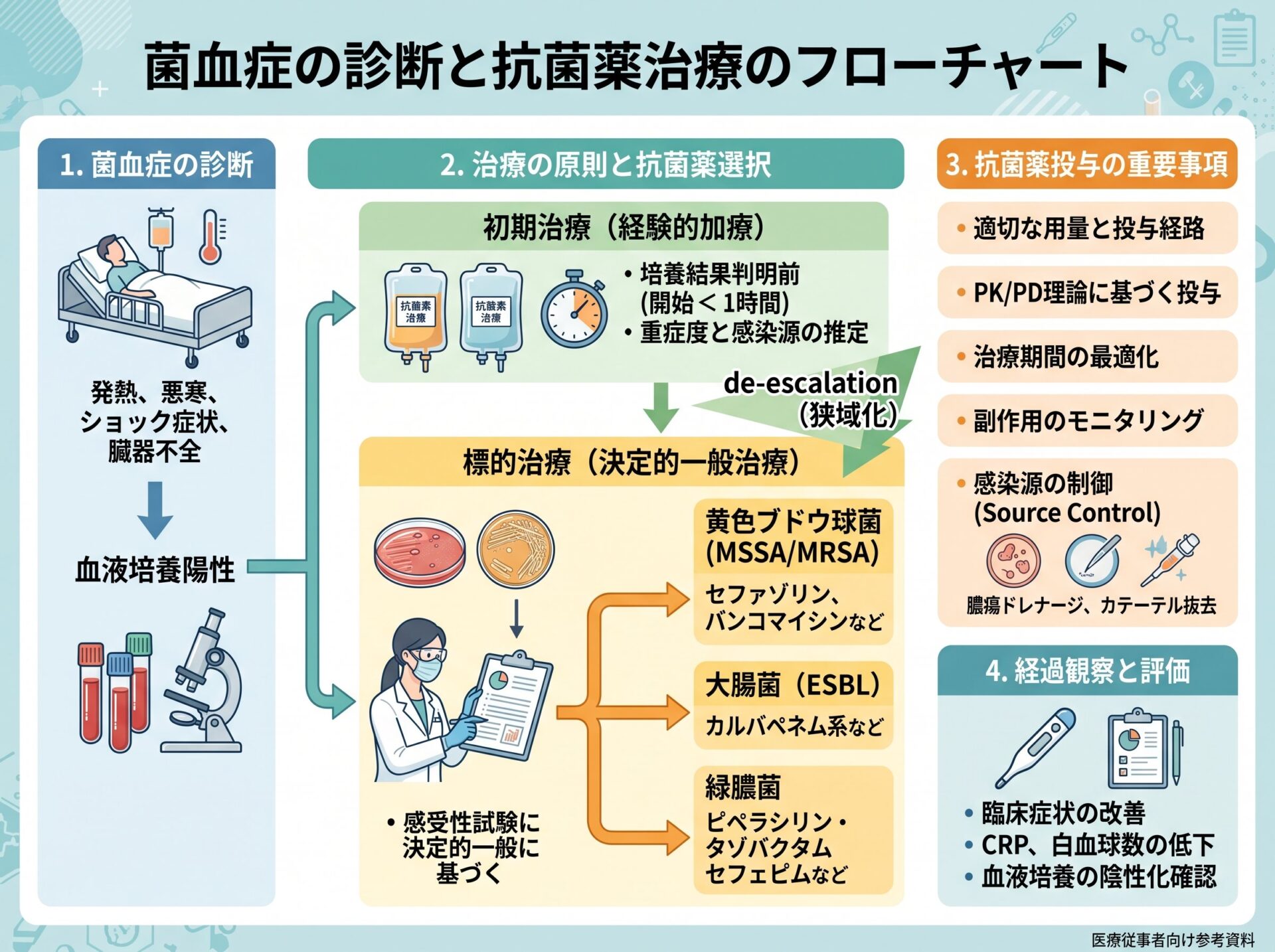 菌血症の治療と抗菌薬投与