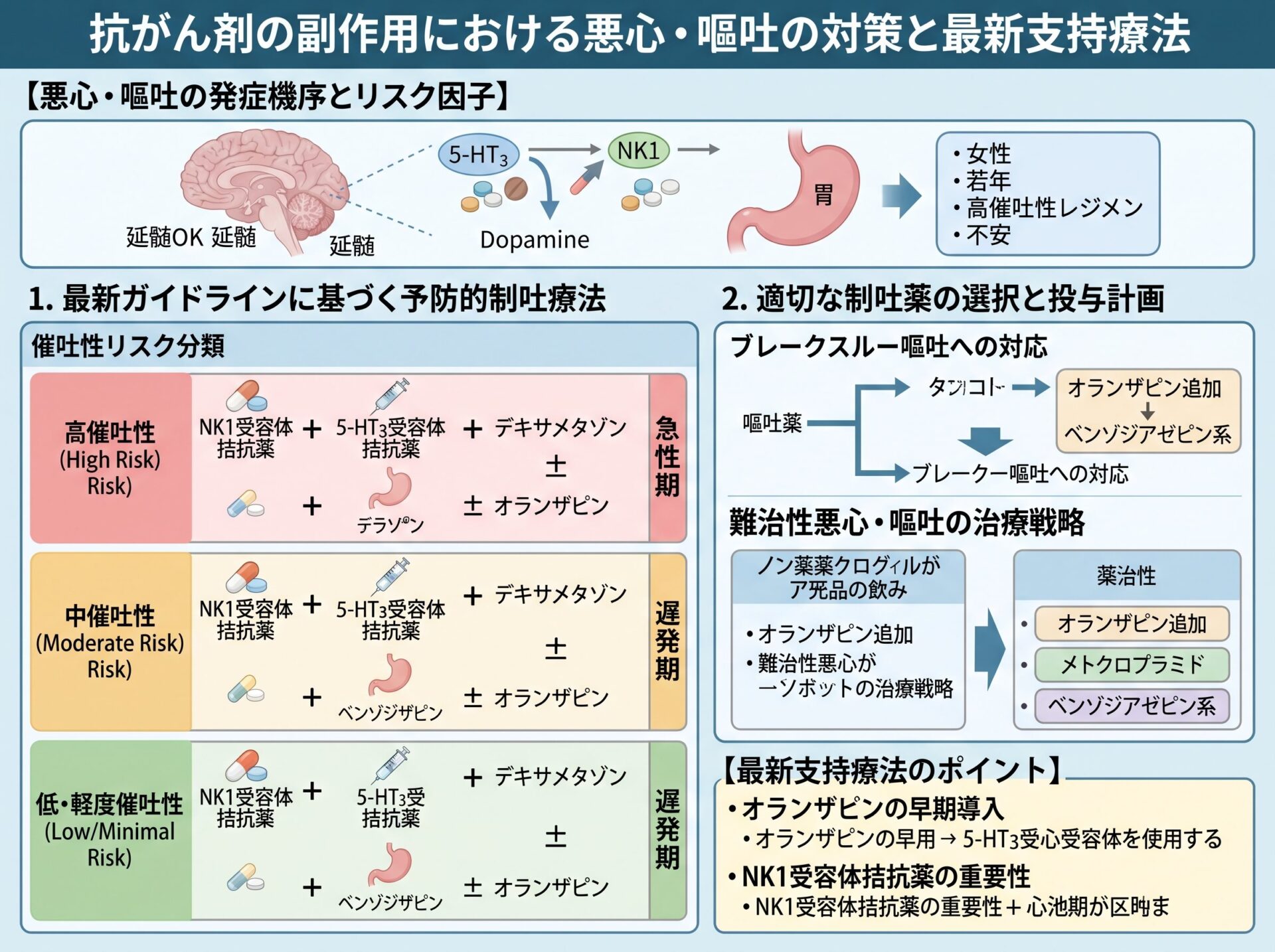 抗がん剤の副作用における悪心・嘔吐の対策と最新支持療法