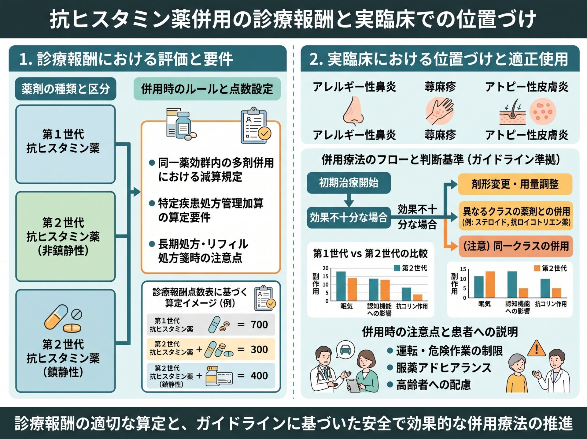 抗ヒスタミン薬併用の診療報酬と実臨床での位置づけ