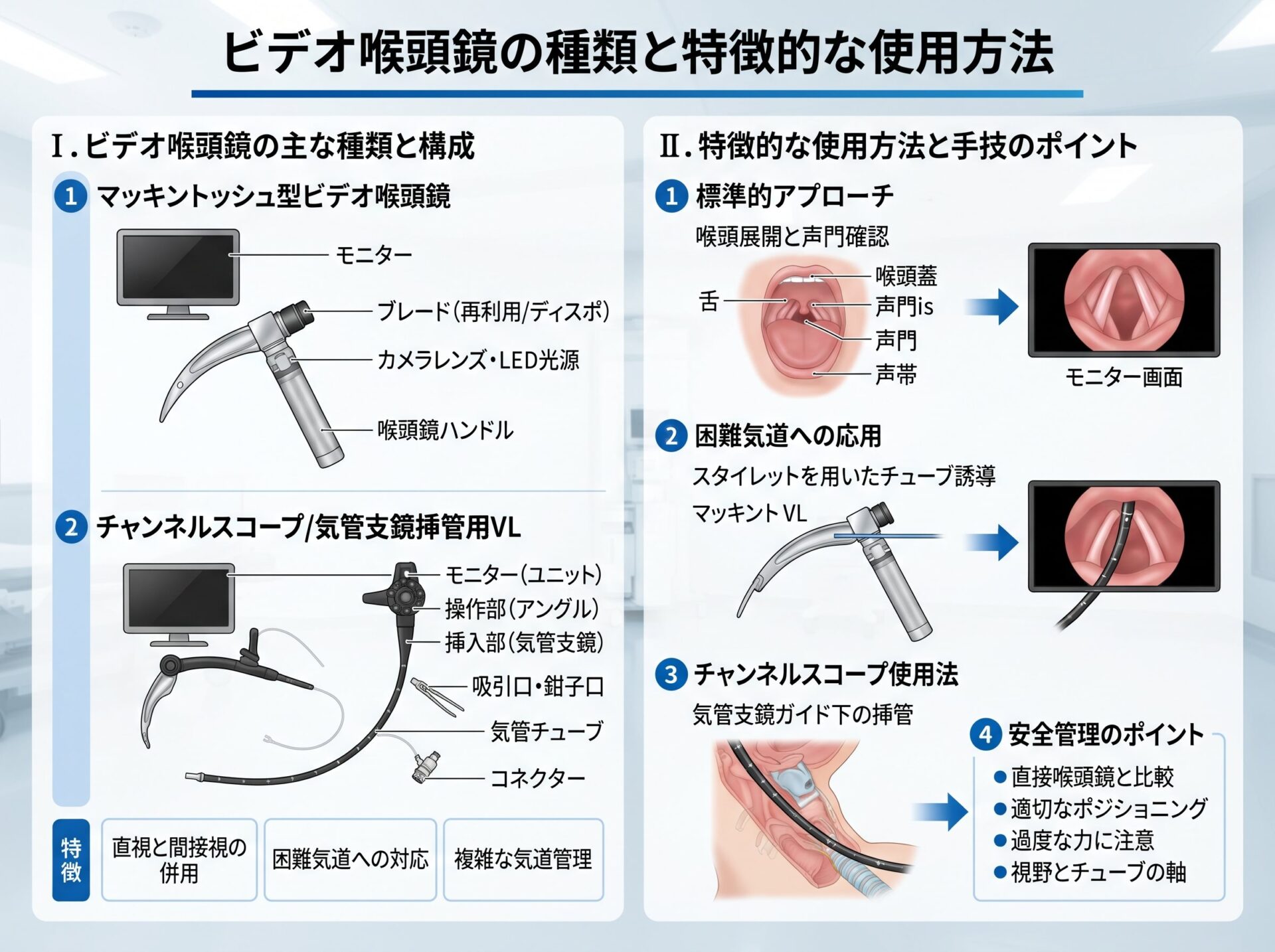 ビデオ喉頭鏡の種類と特徴的な使用方法