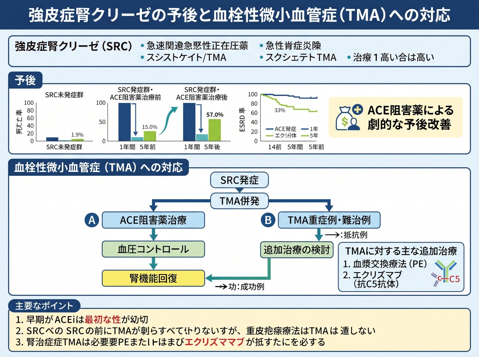 強皮症腎クリーゼの予後と血栓性微小血管症（TMA）への対応