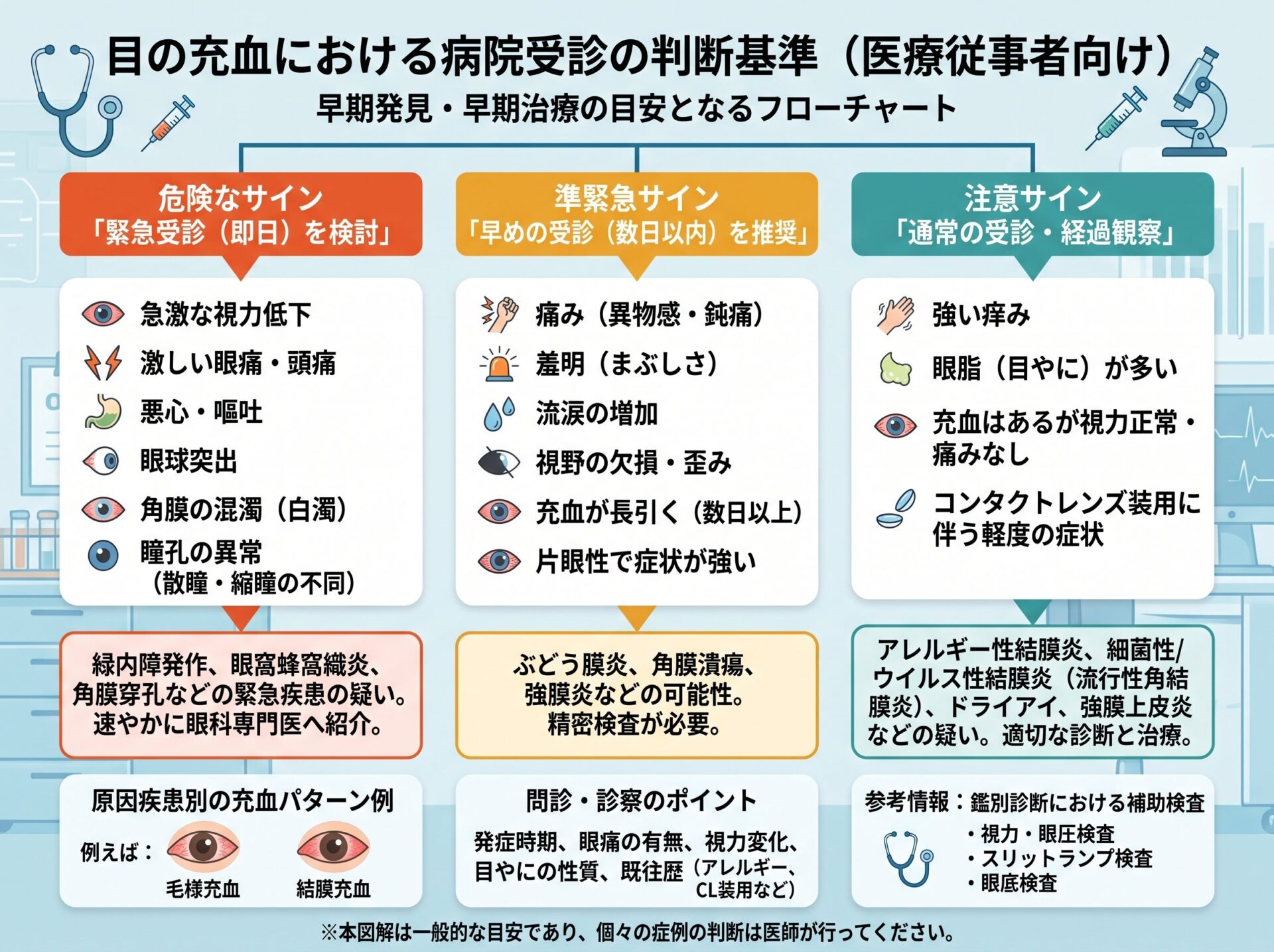 目の充血における病院受診の判断基準