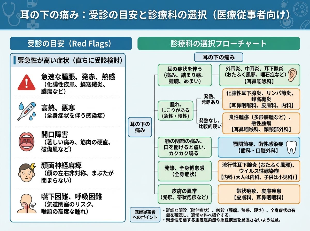 耳の下が痛い時の病院受診の目安と何科に行くべきか