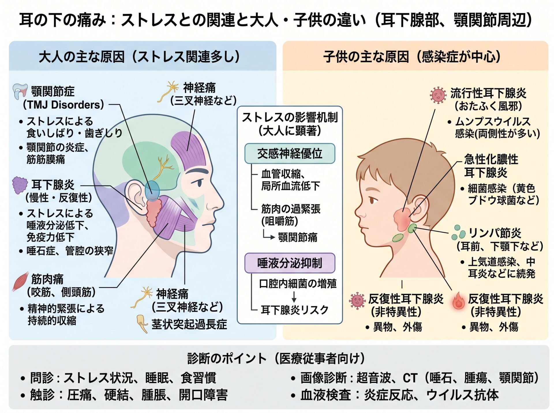 耳の下の痛みはストレス？大人と子供で異なる原因