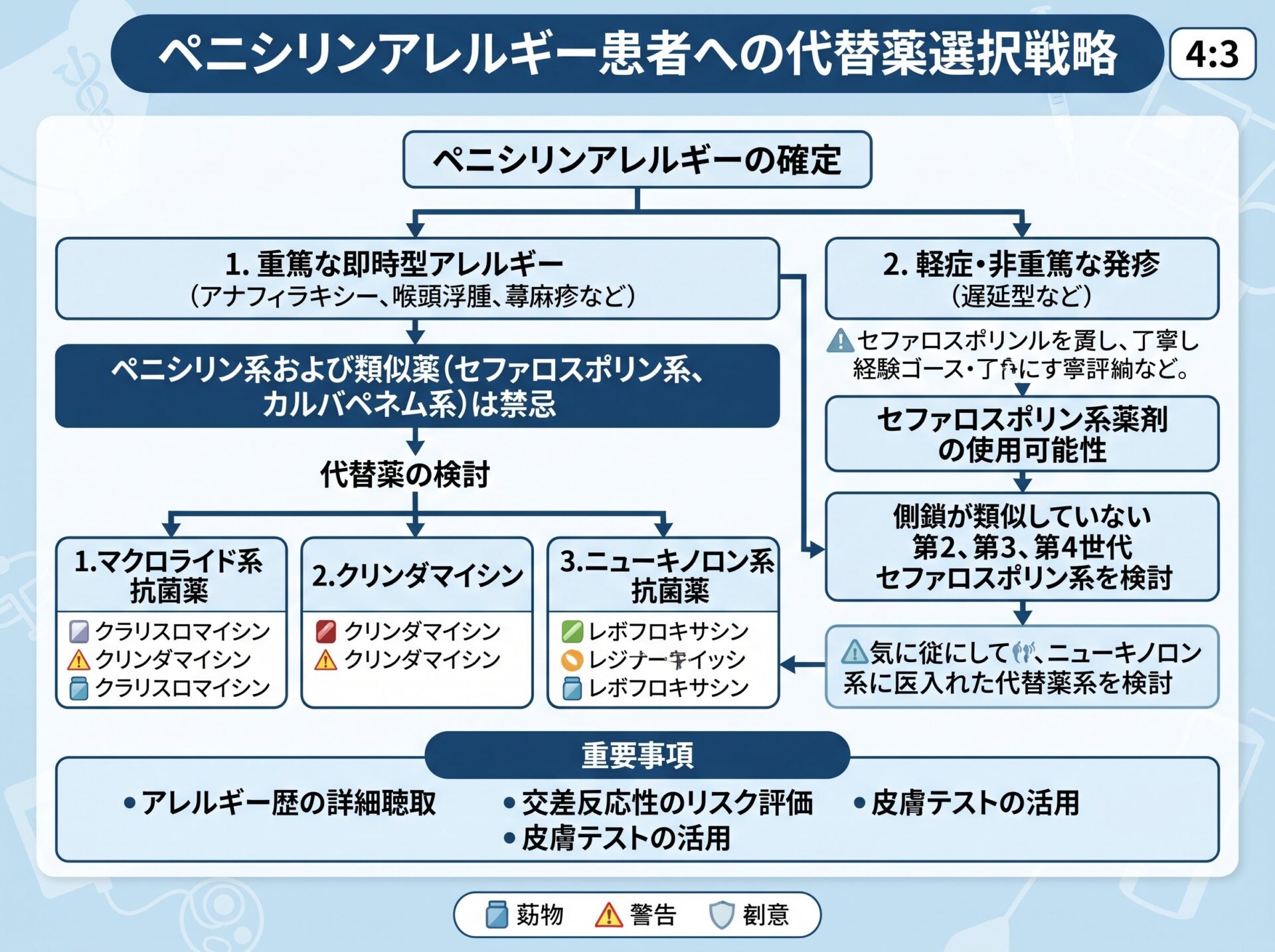 ペニシリンアレルギー患者への代替薬選択戦略