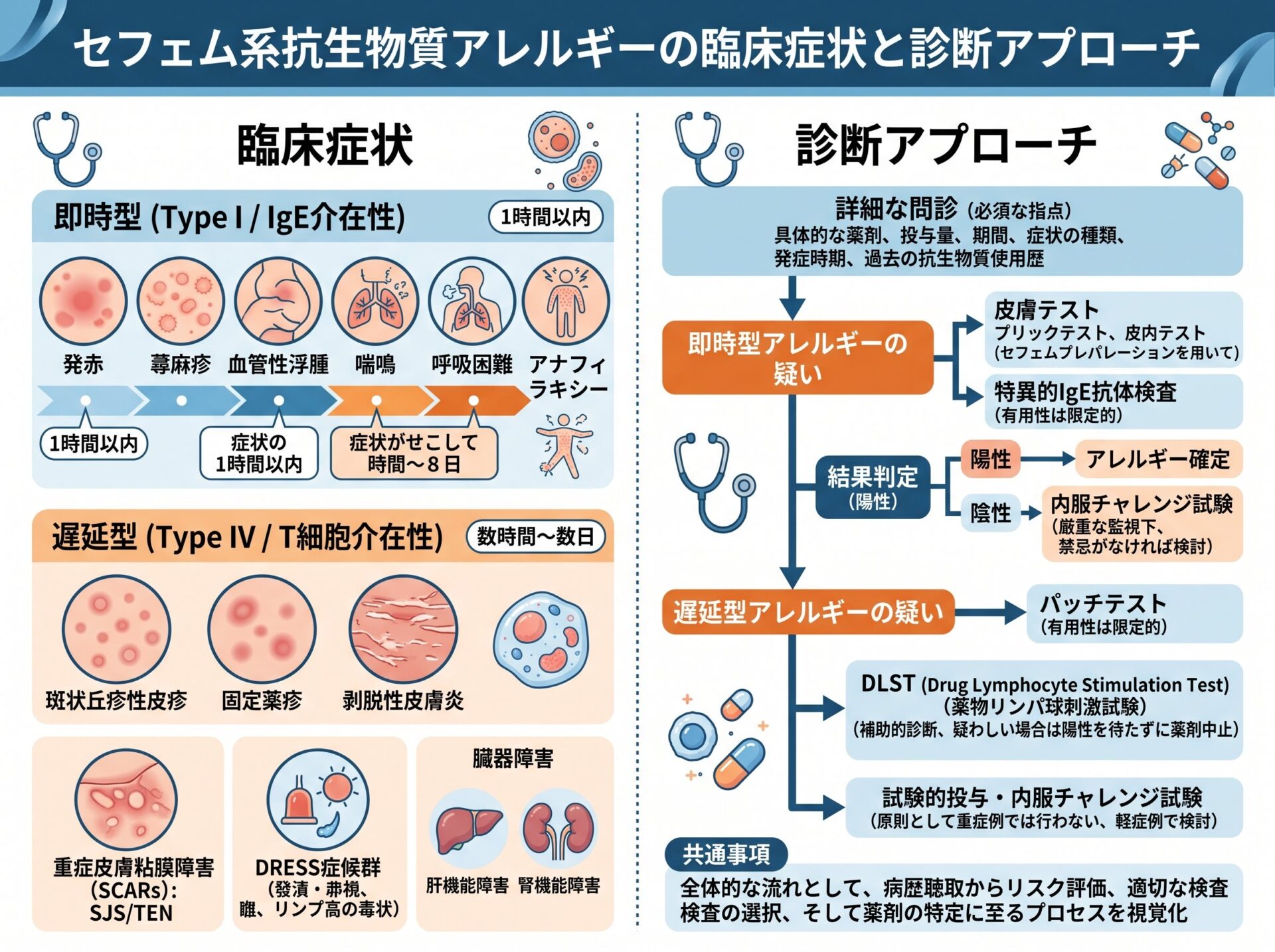 セフェム系抗生物質 アレルギー の臨床症状と診断アプローチ