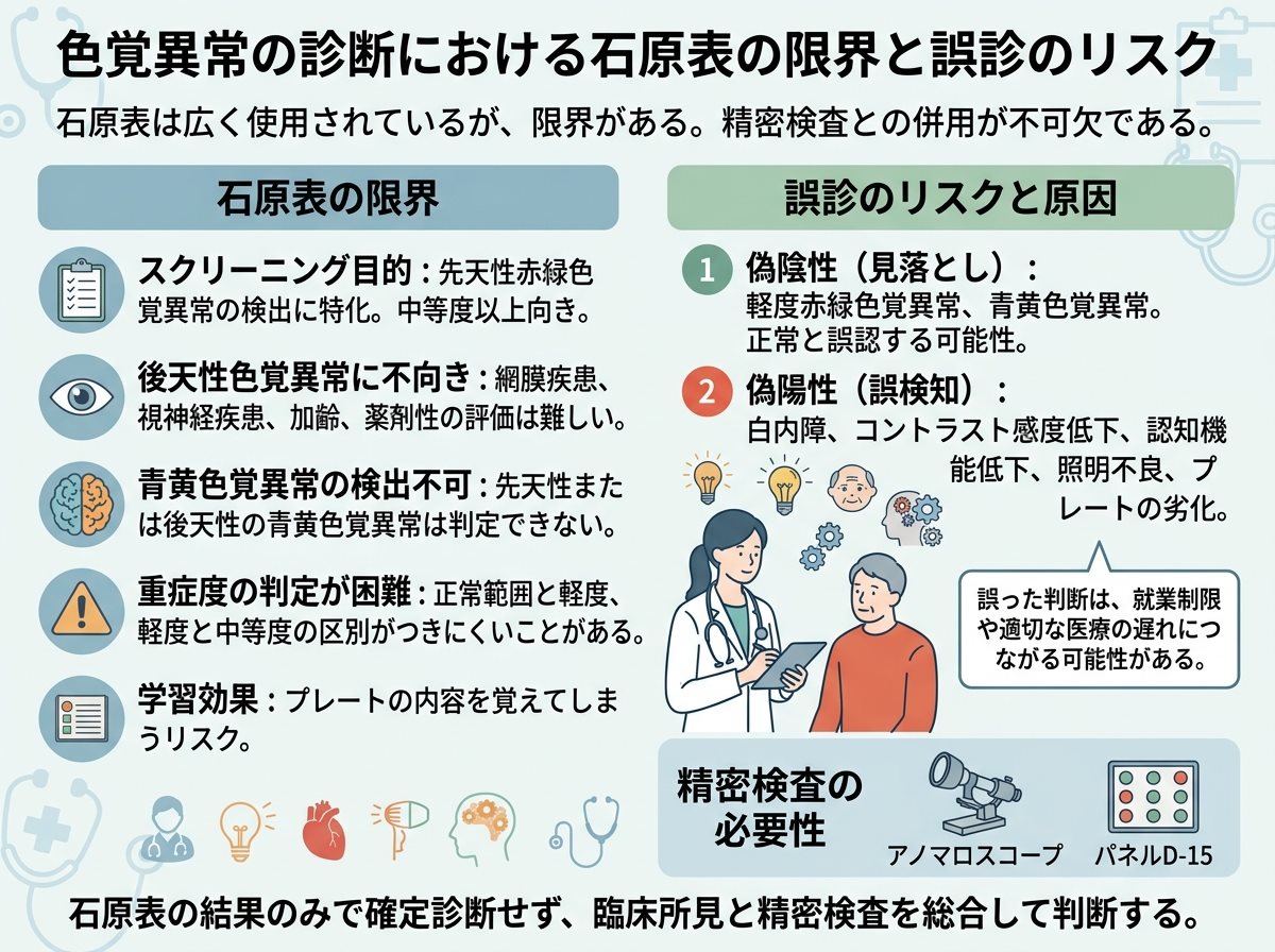 色覚異常の診断における石原表の限界と誤診のリスク