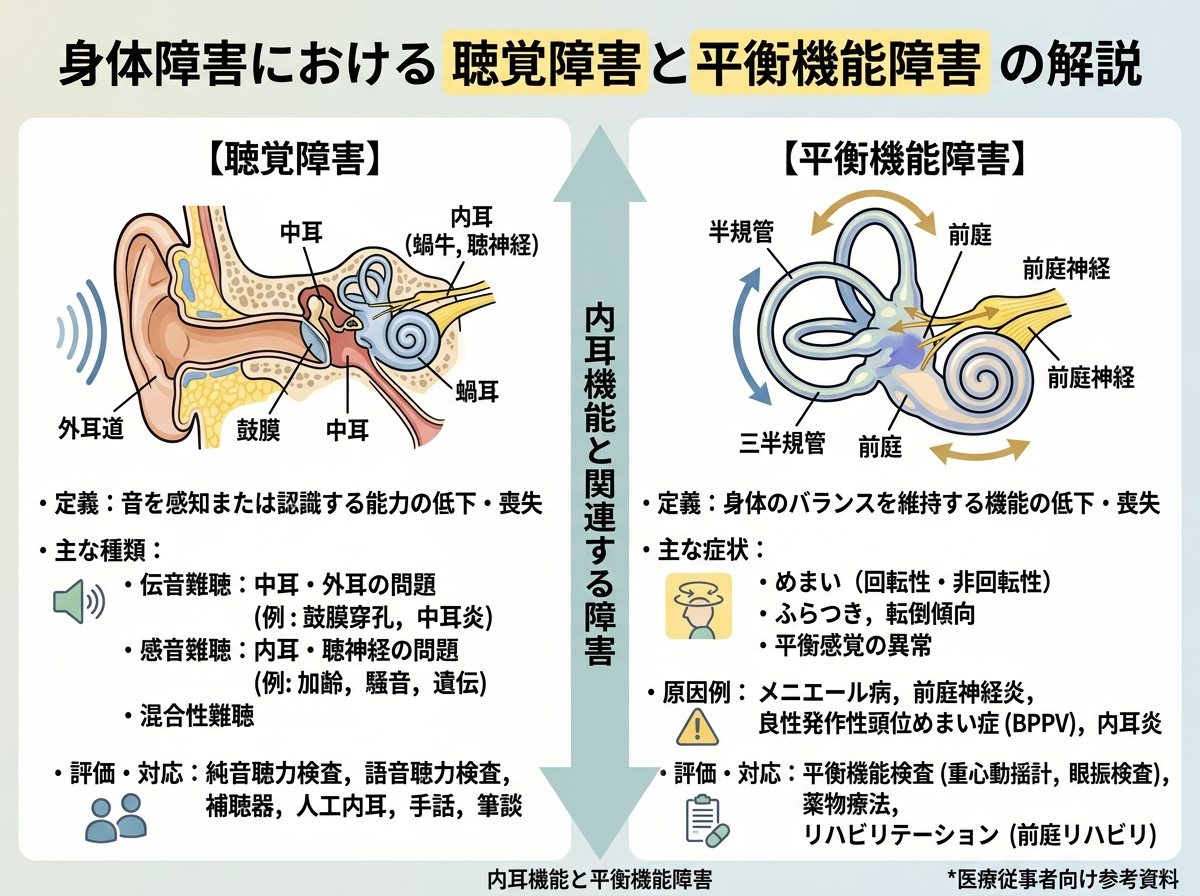 身体障害の聴覚障害と平衡機能障害